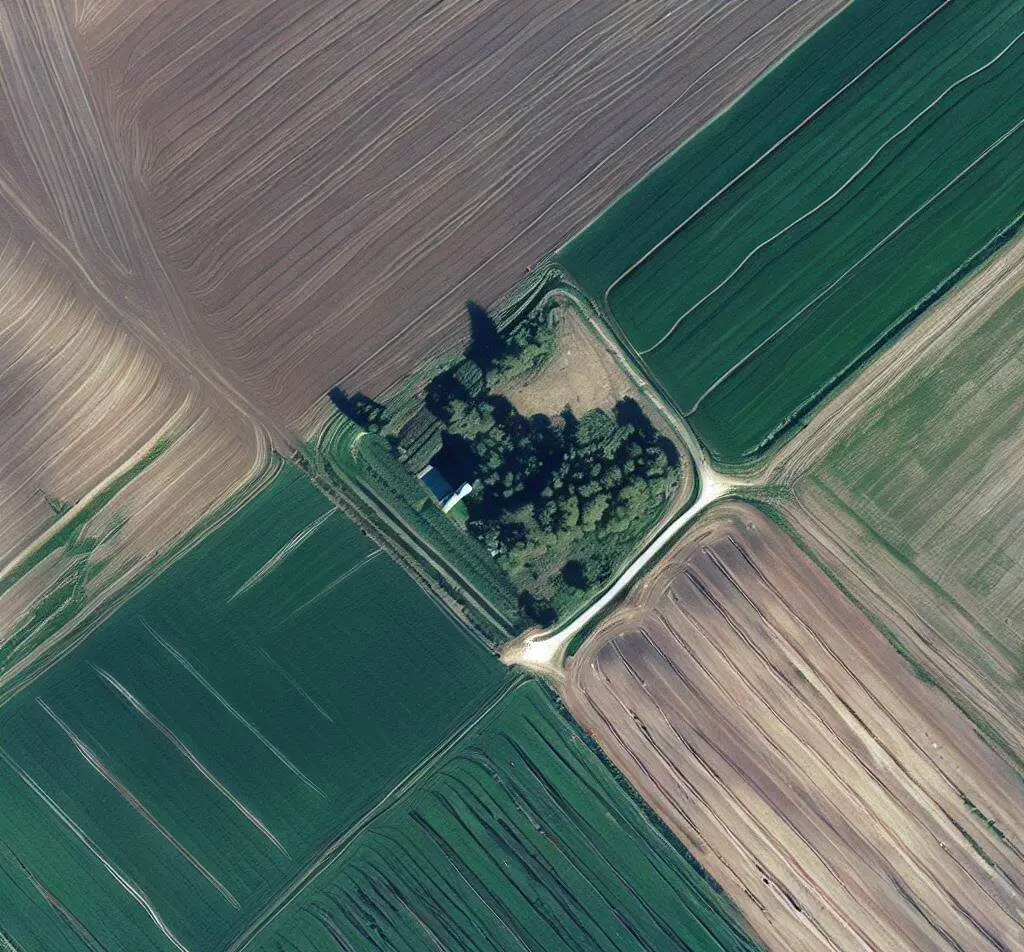 Imagen satelital mostrando un predio agropecuario