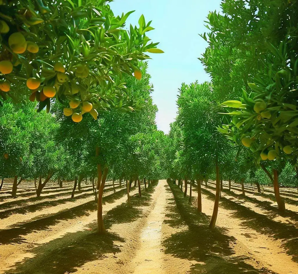 Plantacion de limones en Mexico.