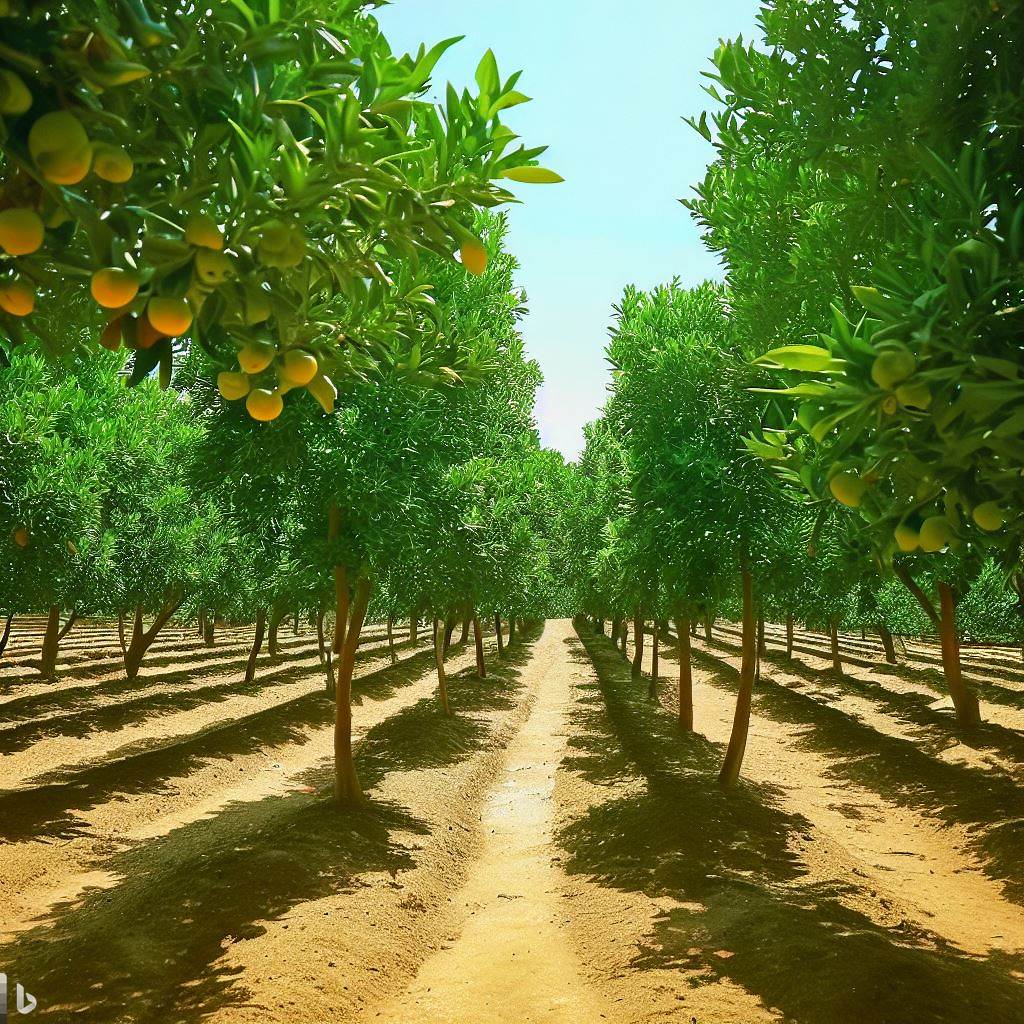 Plantacion de limones en Mexico.